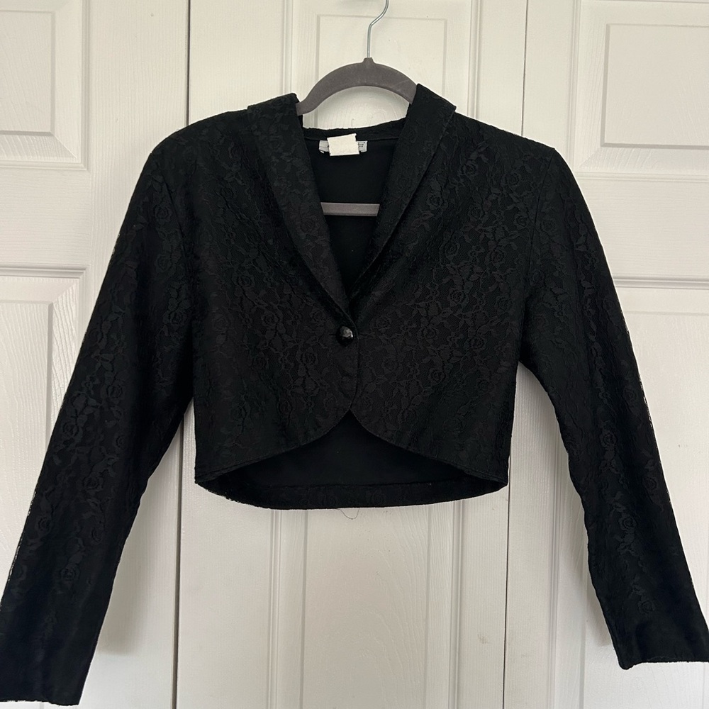 Vintage Elegant Black Lace Women's Jacket